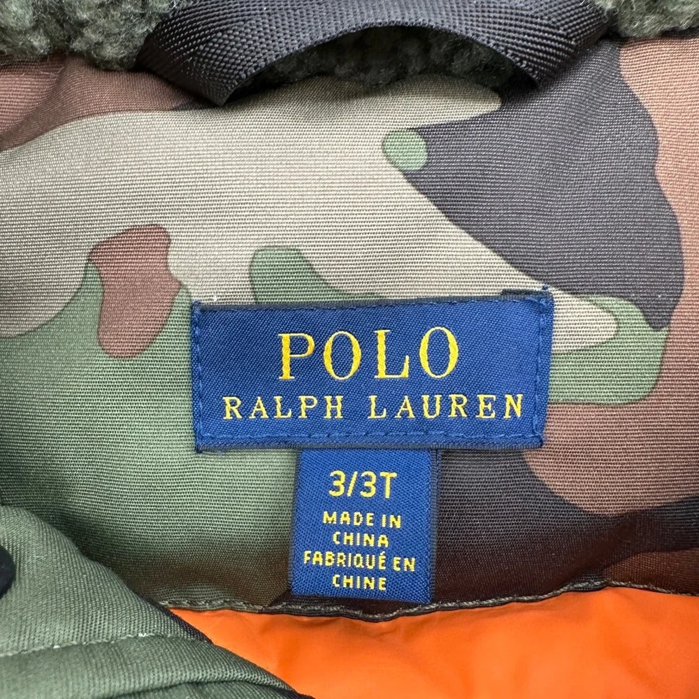 Polo Ralph Lauren Kids Camo Parka Sherpa Hood Faux Fur Jacket 3T 321799842001